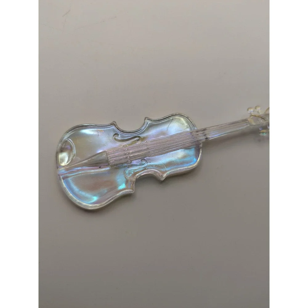 Vintage Iridescent Acrylic Violin‎ Ornament Christmas Tree Decor 4.5